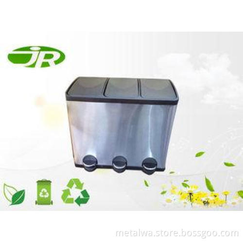 60 Liter Pedal Domestic Waste Bins kitchen Waste Bin 3 Comp